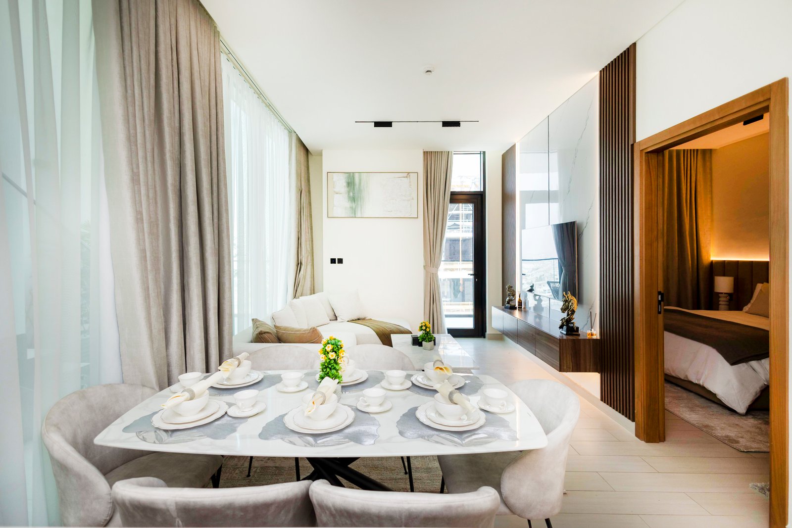 Elara Stays | Luxury 2BR APT w/ Private Pool, JVC gallery image